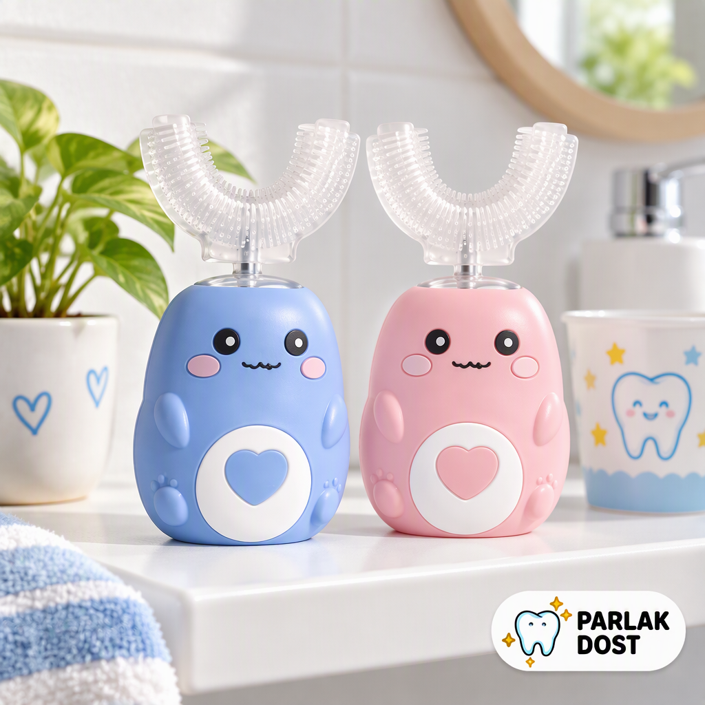Pembe ve mavi Parlak Dost banyo rafında